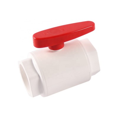 Enviroment red handle white body 1/2-4 Inch 3 pieces pvc ball valve