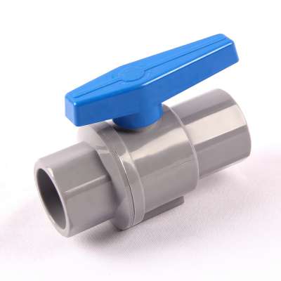 High quality blue plastic handles covers 1/2"-4" two pieces pvc ball valve with  base