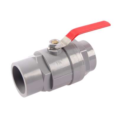 UPVC 2 Pieces Two pieces Ball Valve With Stainless Steel handle