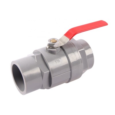 Two-piece ball valve SS handle cheap price gray pvc threaded ball valve pvc ball valve