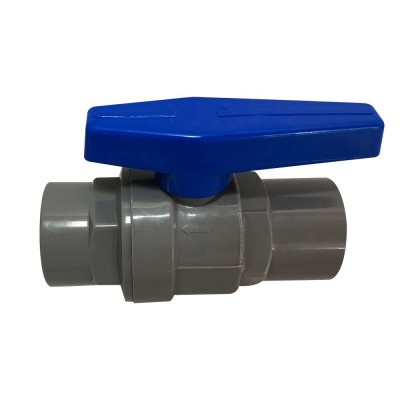 Two pieces ball valve with ABS handle insert ball chrome