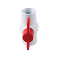 South American type high quality cheap white pvc ball valve with socket with red butterfly handle