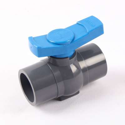 Vietnamese  agricultural grey pvc compact ball valve with blue  handle with base